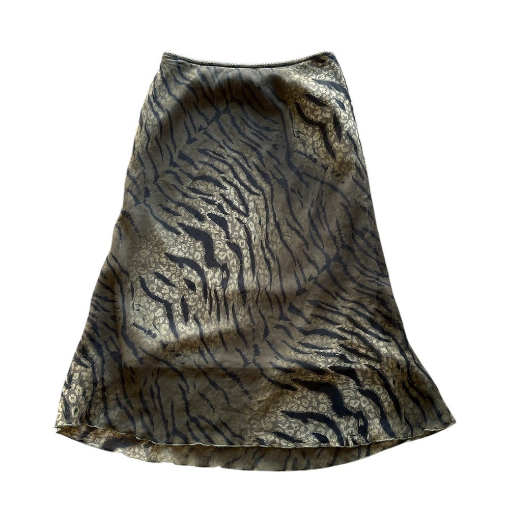 Vintage Y2K animal print midi skirt cavalli style zebra